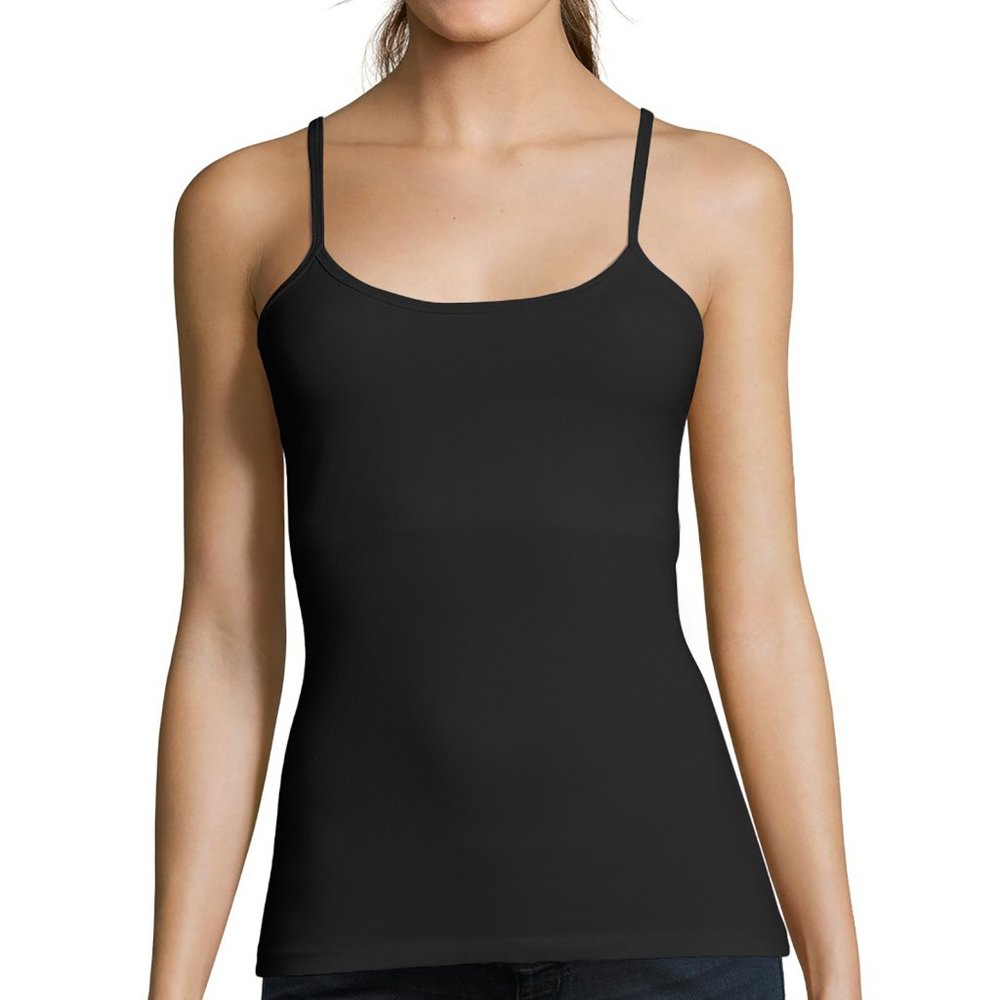 NEW Hanes Cotton Cami with Built-In Shelf Bra